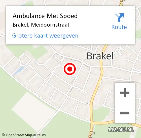 Locatie op kaart van de 112 melding: Ambulance Met Spoed Naar Brakel, Meidoornstraat op 8 oktober 2022 20:22