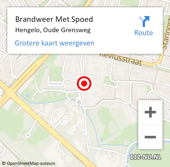 Locatie op kaart van de 112 melding: Brandweer Met Spoed Naar Hengelo, Oude Grensweg op 8 oktober 2022 23:31