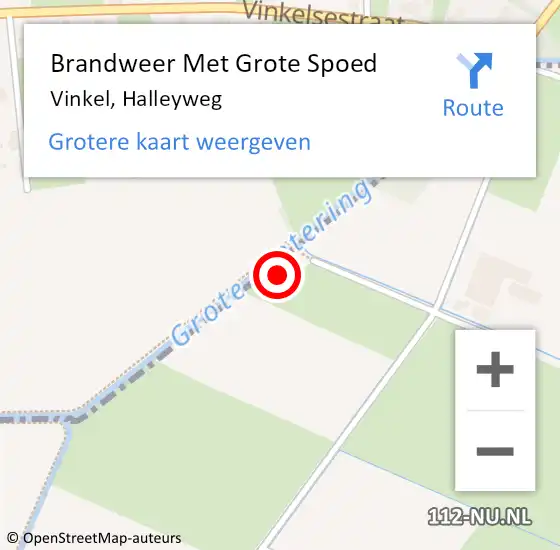 Locatie op kaart van de 112 melding: Brandweer Met Grote Spoed Naar Vinkel, Halleyweg op 9 oktober 2022 00:24