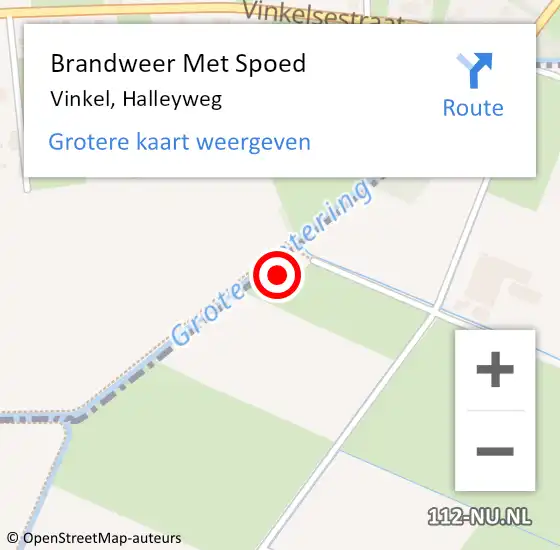 Locatie op kaart van de 112 melding: Brandweer Met Spoed Naar Vinkel, Halleyweg op 9 oktober 2022 00:28