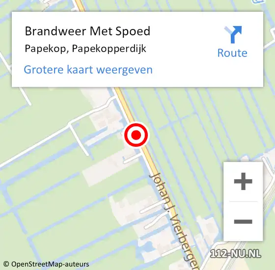 Locatie op kaart van de 112 melding: Brandweer Met Spoed Naar Papekop, Papekopperdijk op 31 juli 2014 21:20