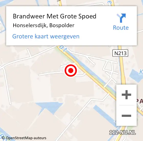 Locatie op kaart van de 112 melding: Brandweer Met Grote Spoed Naar Honselersdijk, Bospolder op 9 oktober 2022 02:24