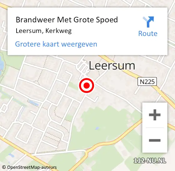 Locatie op kaart van de 112 melding: Brandweer Met Grote Spoed Naar Leersum, Kerkweg op 9 oktober 2022 03:53