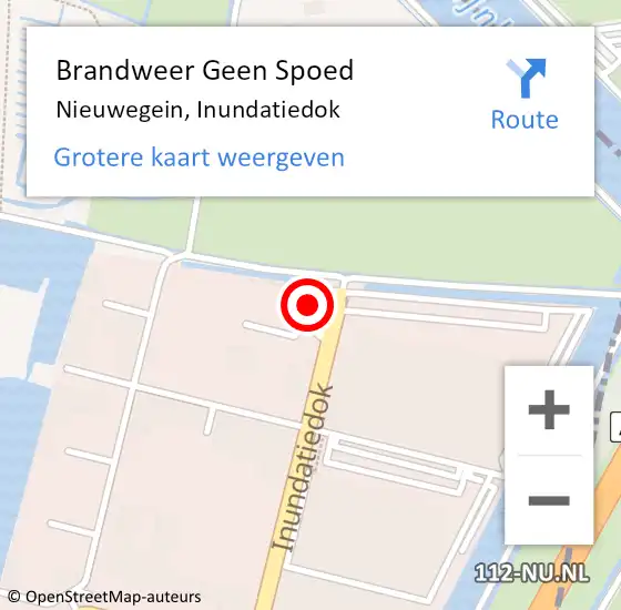 Locatie op kaart van de 112 melding: Brandweer Geen Spoed Naar Nieuwegein, Inundatiedok op 9 oktober 2022 07:03