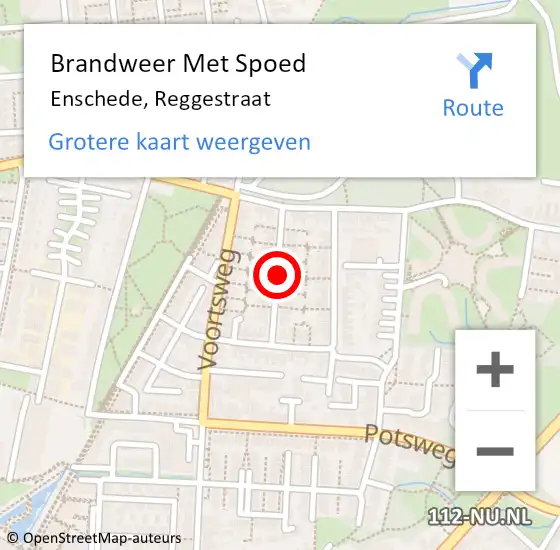 Locatie op kaart van de 112 melding: Brandweer Met Spoed Naar Enschede, Reggestraat op 31 juli 2014 21:43