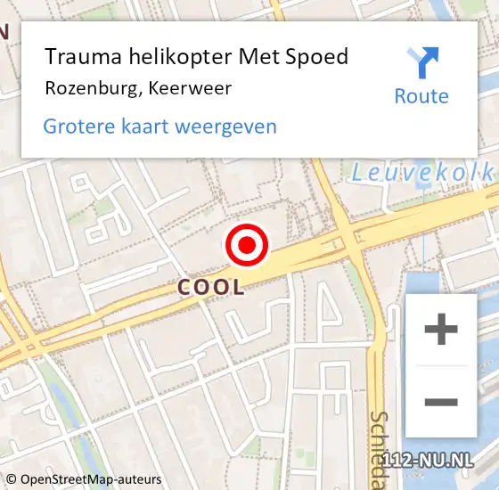 Locatie op kaart van de 112 melding: Trauma helikopter Met Spoed Naar Rozenburg, Keerweer op 9 oktober 2022 08:14