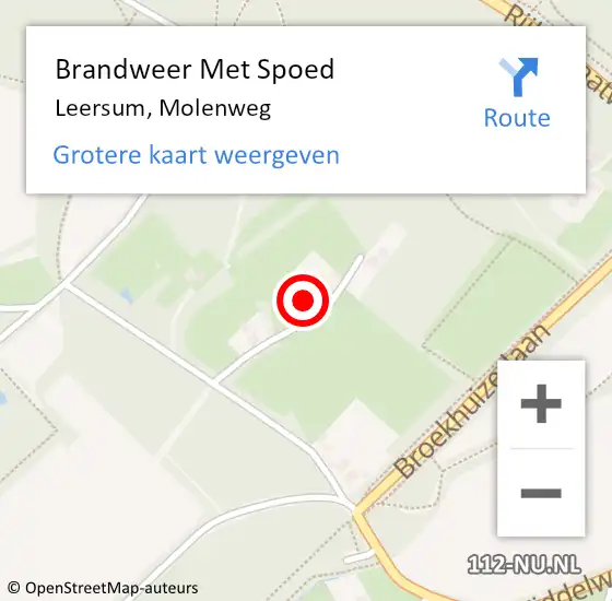 Locatie op kaart van de 112 melding: Brandweer Met Spoed Naar Leersum, Molenweg op 9 oktober 2022 08:24