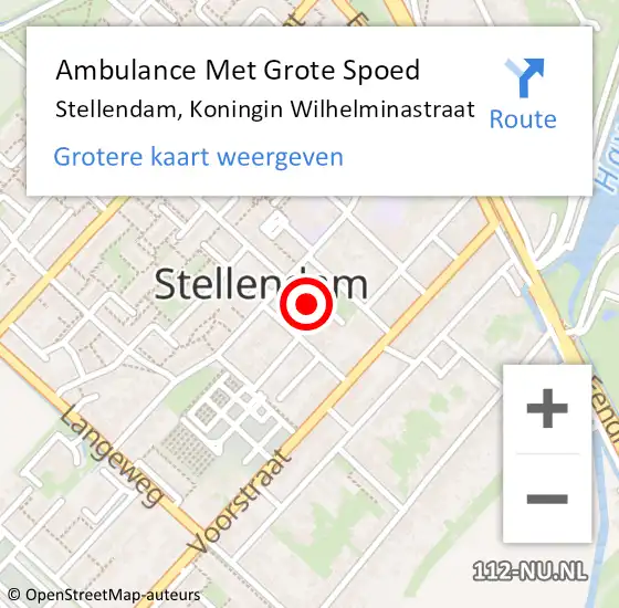 Locatie op kaart van de 112 melding: Ambulance Met Grote Spoed Naar Stellendam, Koningin Wilhelminastraat op 9 oktober 2022 09:13