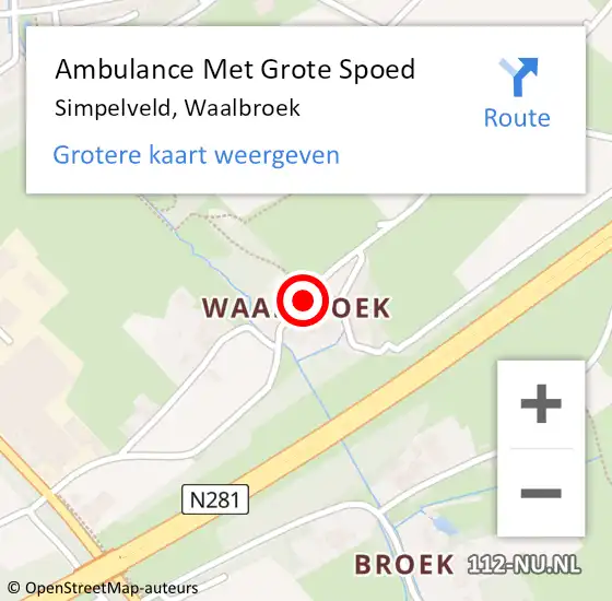 Locatie op kaart van de 112 melding: Ambulance Met Grote Spoed Naar Simpelveld, Waalbroek op 31 juli 2014 21:57