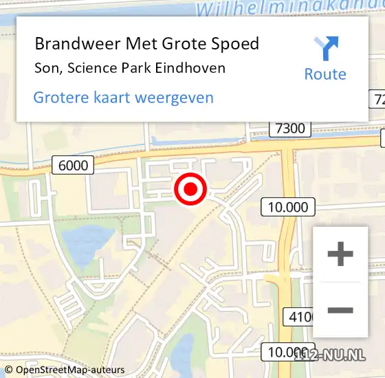 Locatie op kaart van de 112 melding: Brandweer Met Grote Spoed Naar Son, Science Park Eindhoven op 9 oktober 2022 11:11