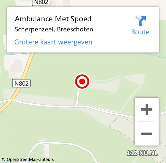 Locatie op kaart van de 112 melding: Ambulance Met Spoed Naar Scherpenzeel, Breeschoten op 9 oktober 2022 11:53