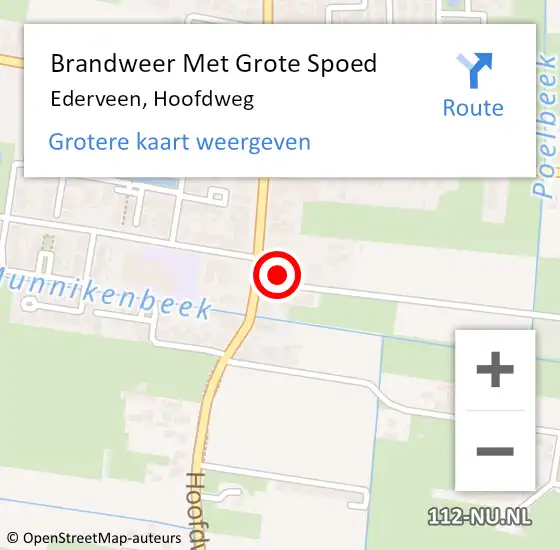 Locatie op kaart van de 112 melding: Brandweer Met Grote Spoed Naar Ederveen, Hoofdweg op 9 oktober 2022 12:47