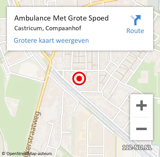 Locatie op kaart van de 112 melding: Ambulance Met Grote Spoed Naar Castricum, Compaanhof op 31 juli 2014 22:20