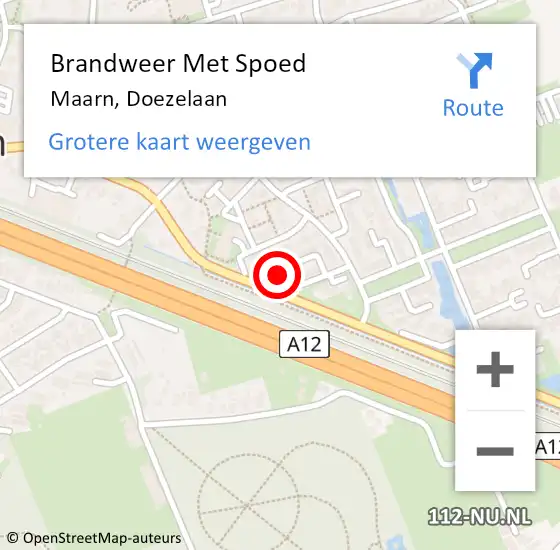 Locatie op kaart van de 112 melding: Brandweer Met Spoed Naar Maarn, Doezelaan op 31 juli 2014 22:29