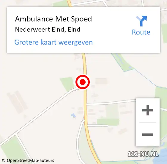Locatie op kaart van de 112 melding: Ambulance Met Spoed Naar Nederweert Eind, Eind op 9 oktober 2022 15:05