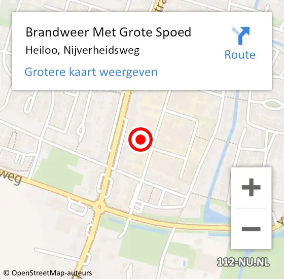 Locatie op kaart van de 112 melding: Brandweer Met Grote Spoed Naar Heiloo, Nijverheidsweg op 9 oktober 2022 15:44