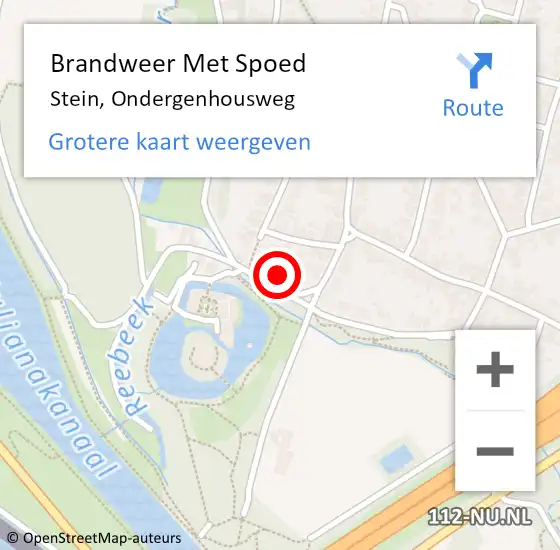 Locatie op kaart van de 112 melding: Brandweer Met Spoed Naar Stein, Ondergenhousweg op 9 oktober 2022 16:11