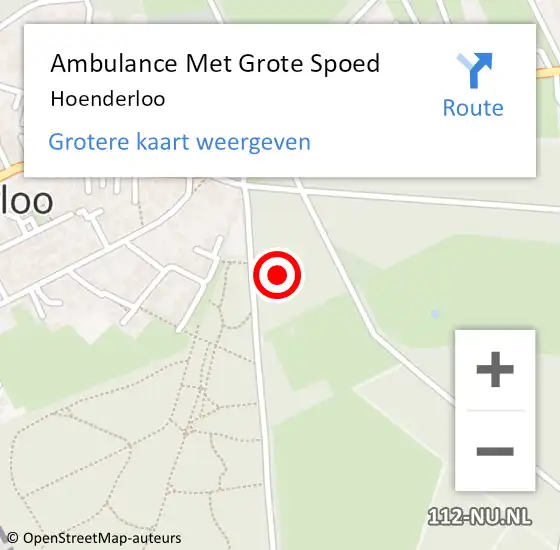 Locatie op kaart van de 112 melding: Ambulance Met Grote Spoed Naar Hoenderloo op 9 oktober 2022 16:14