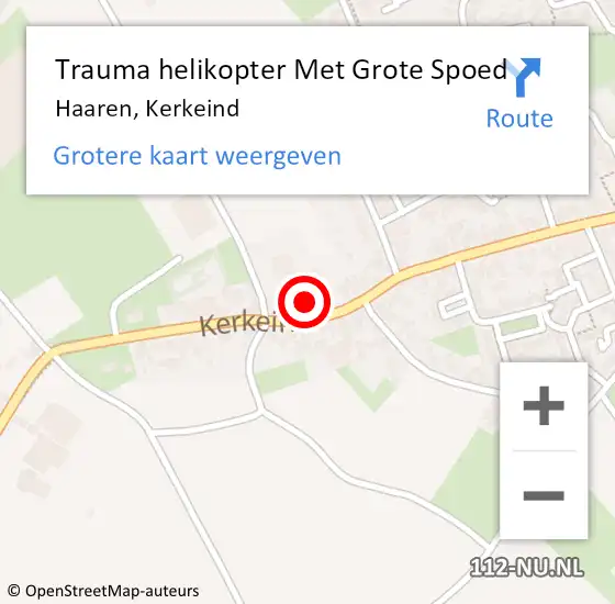 Locatie op kaart van de 112 melding: Trauma helikopter Met Grote Spoed Naar Haaren, Kerkeind op 9 oktober 2022 16:44