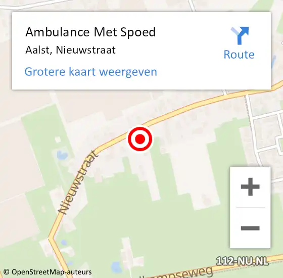 Locatie op kaart van de 112 melding: Ambulance Met Spoed Naar Aalst, Nieuwstraat op 9 oktober 2022 16:53