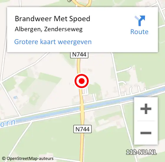 Locatie op kaart van de 112 melding: Brandweer Met Spoed Naar Albergen, Zenderseweg op 9 oktober 2022 17:37