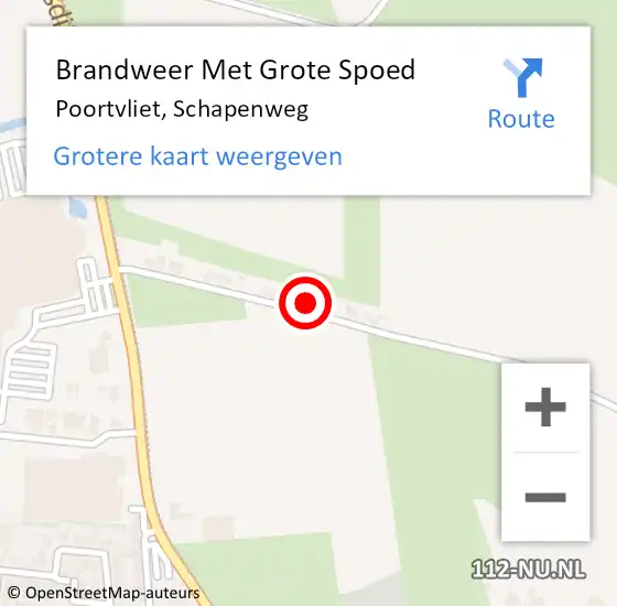 Locatie op kaart van de 112 melding: Brandweer Met Grote Spoed Naar Poortvliet, Schapenweg op 9 oktober 2022 18:34