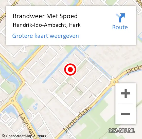 Locatie op kaart van de 112 melding: Brandweer Met Spoed Naar Hendrik-Ido-Ambacht, Hark op 9 oktober 2022 20:00