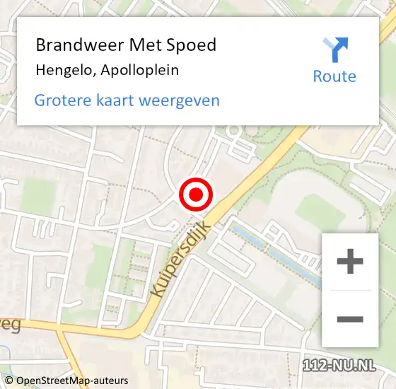 Locatie op kaart van de 112 melding: Brandweer Met Spoed Naar Hengelo, Apolloplein op 9 oktober 2022 20:22