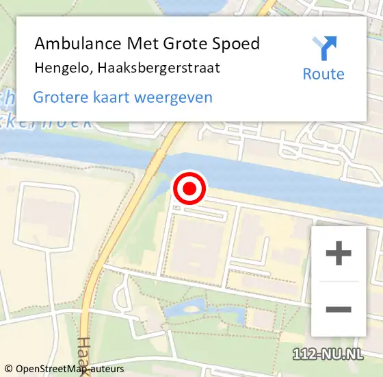 Locatie op kaart van de 112 melding: Ambulance Met Grote Spoed Naar Hengelo, Haaksbergerstraat op 9 oktober 2022 21:48