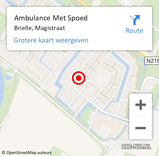 Locatie op kaart van de 112 melding: Ambulance Met Spoed Naar Brielle, Magistraat op 9 oktober 2022 22:29