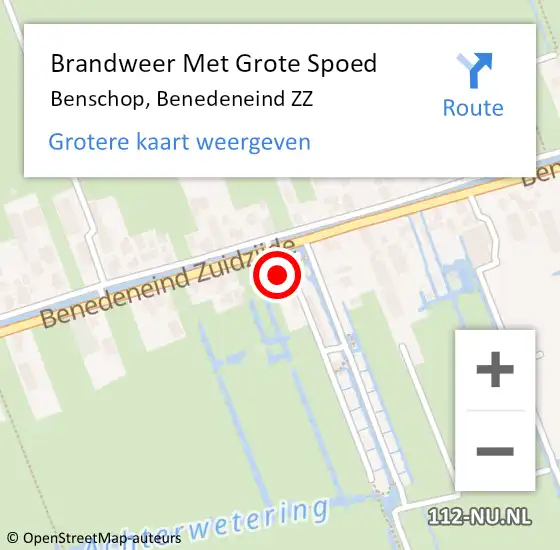 Locatie op kaart van de 112 melding: Brandweer Met Grote Spoed Naar Benschop, Benedeneind ZZ op 9 oktober 2022 23:04