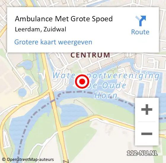 Locatie op kaart van de 112 melding: Ambulance Met Grote Spoed Naar Leerdam, Zuidwal op 9 oktober 2022 23:08