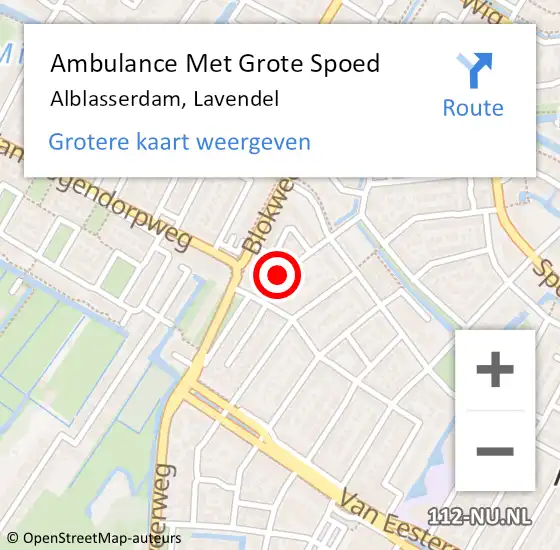 Locatie op kaart van de 112 melding: Ambulance Met Grote Spoed Naar Alblasserdam, Lavendel op 10 oktober 2022 06:32