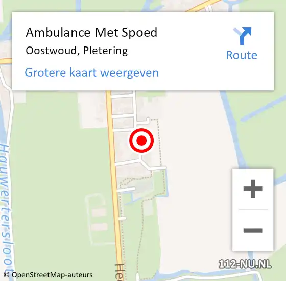 Locatie op kaart van de 112 melding: Ambulance Met Spoed Naar Oostwoud, Pletering op 10 oktober 2022 07:16