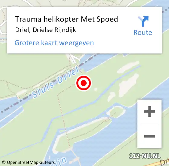 Locatie op kaart van de 112 melding: Trauma helikopter Met Spoed Naar Driel, Drielse Rijndijk op 10 oktober 2022 08:17