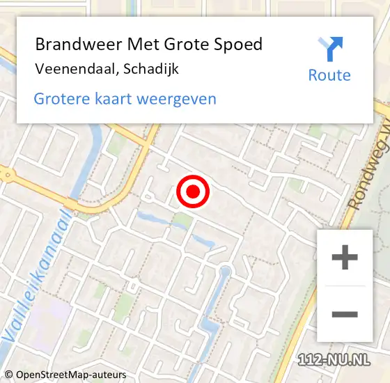 Locatie op kaart van de 112 melding: Brandweer Met Grote Spoed Naar Veenendaal, Schadijk op 10 oktober 2022 08:25