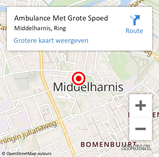 Locatie op kaart van de 112 melding: Ambulance Met Grote Spoed Naar Middelharnis, Ring op 10 oktober 2022 08:37