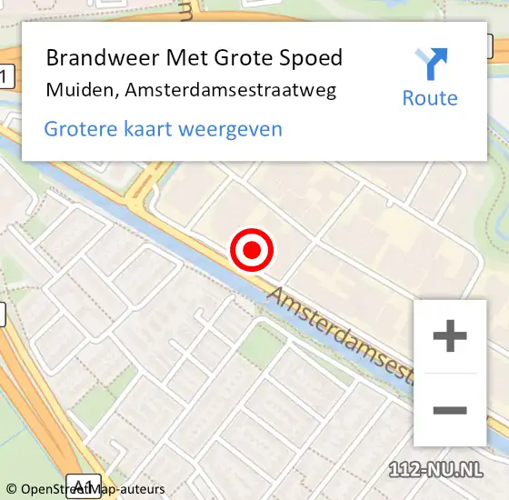 Locatie op kaart van de 112 melding: Brandweer Met Grote Spoed Naar Muiden, Amsterdamsestraatweg op 10 oktober 2022 08:58