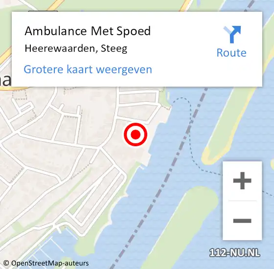 Locatie op kaart van de 112 melding: Ambulance Met Spoed Naar Heerewaarden, Steeg op 10 oktober 2022 11:55