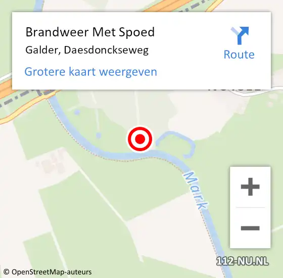 Locatie op kaart van de 112 melding: Brandweer Met Spoed Naar Galder, Daesdonckseweg op 10 oktober 2022 11:55