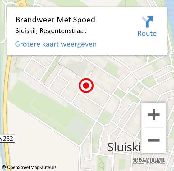 Locatie op kaart van de 112 melding: Brandweer Met Spoed Naar Sluiskil, Regentenstraat op 10 oktober 2022 12:52