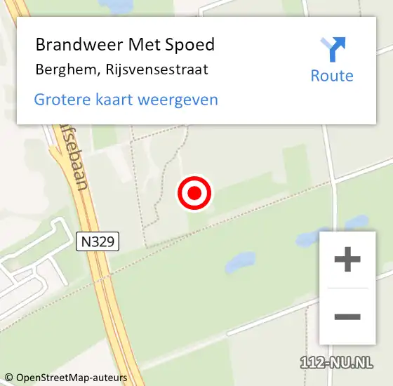 Locatie op kaart van de 112 melding: Brandweer Met Spoed Naar Berghem, Rijsvensestraat op 10 oktober 2022 13:32