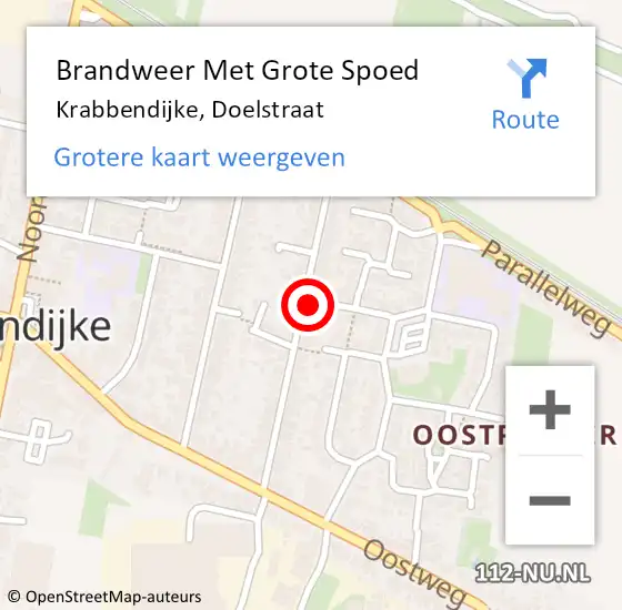 Locatie op kaart van de 112 melding: Brandweer Met Grote Spoed Naar Krabbendijke, Doelstraat op 10 oktober 2022 14:16