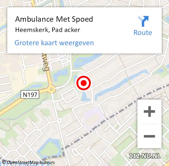 Locatie op kaart van de 112 melding: Ambulance Met Spoed Naar Heemskerk, Pad acker op 10 oktober 2022 14:51