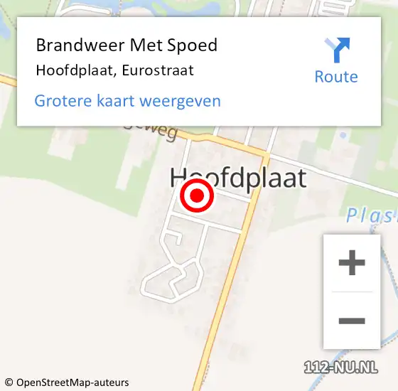Locatie op kaart van de 112 melding: Brandweer Met Spoed Naar Hoofdplaat, Eurostraat op 10 oktober 2022 14:57