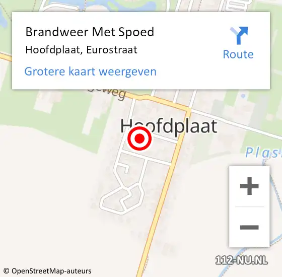 Locatie op kaart van de 112 melding: Brandweer Met Spoed Naar Hoofdplaat, Eurostraat op 10 oktober 2022 14:58