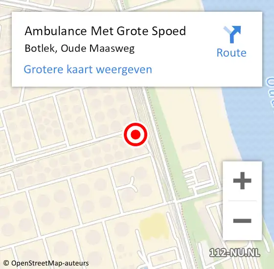 Locatie op kaart van de 112 melding: Ambulance Met Grote Spoed Naar Botlek, Oude Maasweg op 1 augustus 2014 03:22