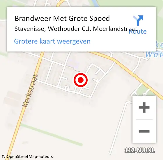 Locatie op kaart van de 112 melding: Brandweer Met Grote Spoed Naar Stavenisse, Wethouder C.J. Moerlandstraat op 10 oktober 2022 16:13