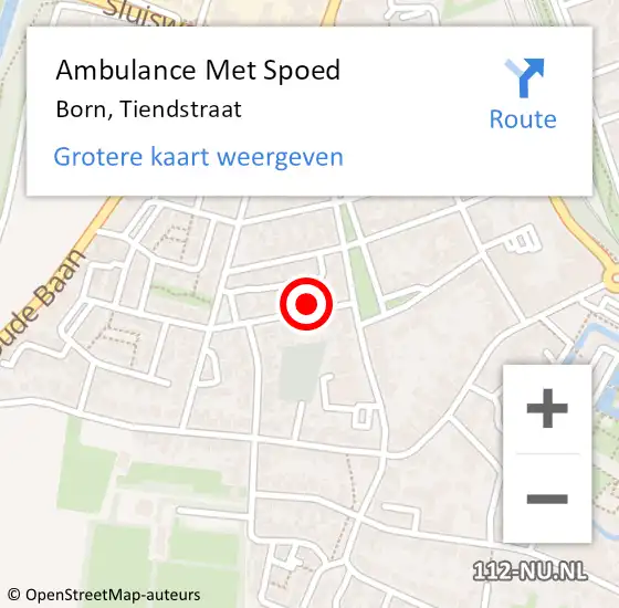 Locatie op kaart van de 112 melding: Ambulance Met Spoed Naar Born, Tiendstraat op 1 augustus 2014 03:48