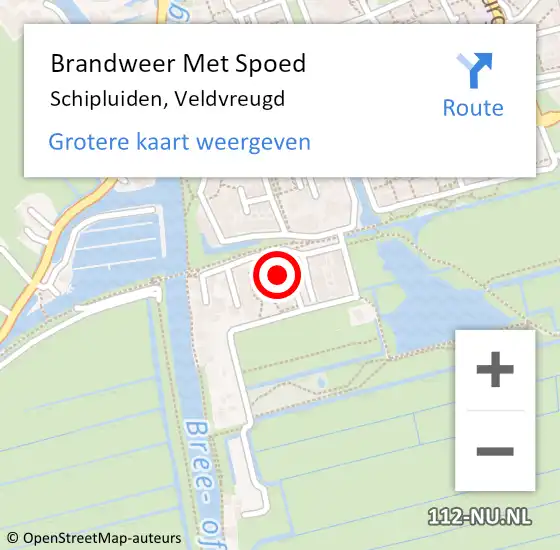 Locatie op kaart van de 112 melding: Brandweer Met Spoed Naar Schipluiden, Veldvreugd op 10 oktober 2022 17:26